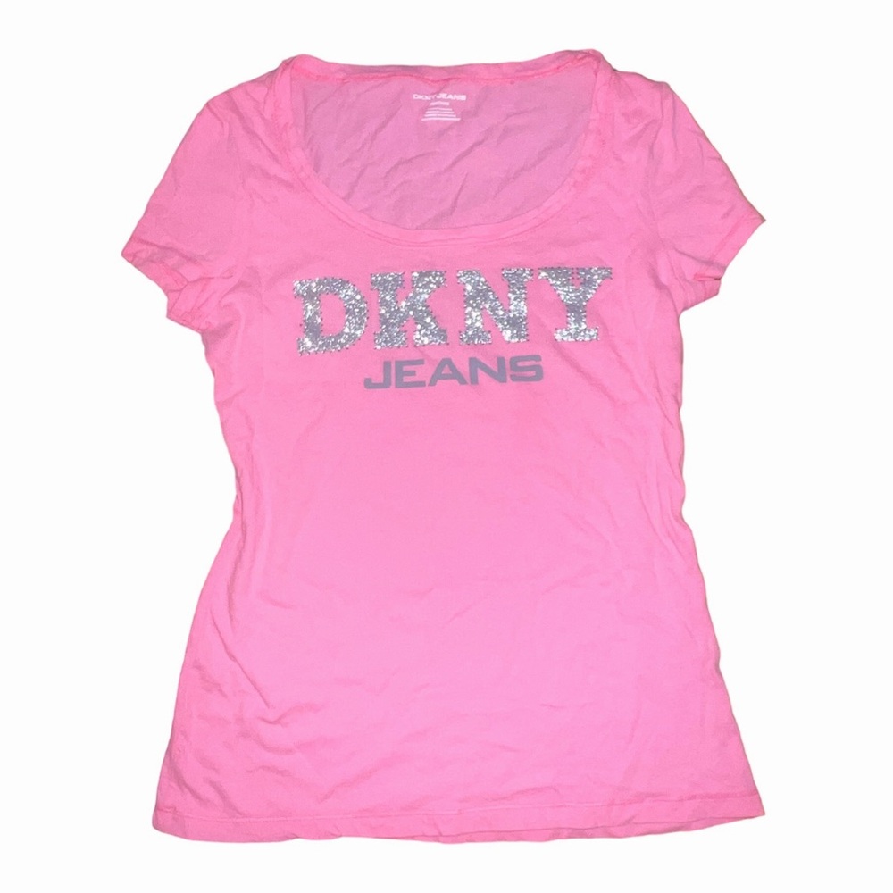Pink rhinestone DKNY Jeans tee shirt